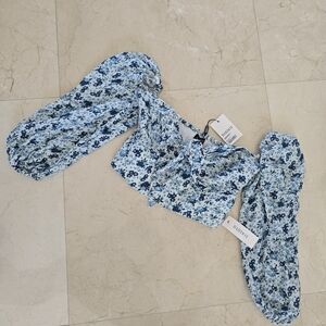 Bardot Light Blue Floral Blouse